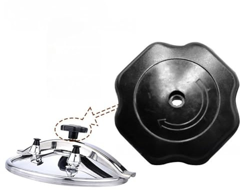 LatoYard Pomo de repuesto para tapa de olla a presión, 151719 mm, mango en espiral, agarre firme, tamaño estándar, color negro