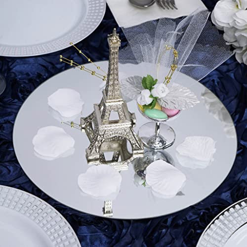 TABLECLOTHSFACTORY Specchio rotondo in vetro da 30,5 cm, decorazione per la tavola di nozze, centrotavola – 4 pezzi