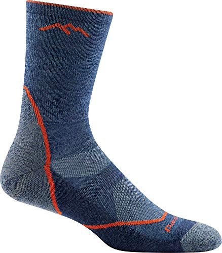 Darn Tough Vermont Men's Light Hiker Micro Crew Lightweight with Cushion Sock (Style 1972) - Blue/Denim, Large