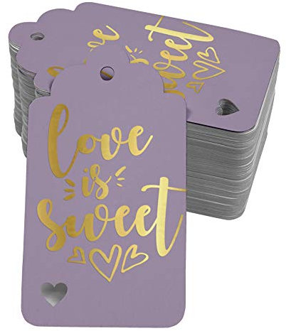 Inkdotpot Hängeetiketten Liebe Ist Süß Hochzeit Zugunsten Von Geschenketiketten Gold Folie Bonbonniere-Etikett Packung Mit 50