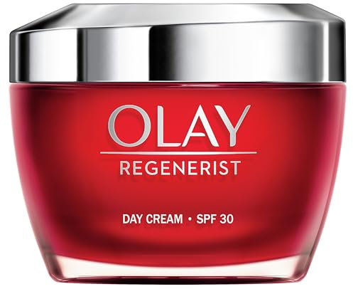 Olay Regenerist Crema Facial de Día SPF30. Hidratante Antiarrugas y Reafirmante Activa con Protección Solar SPF30, Niacinamida Antiedad y Péptidos. Regenera, Reafirma e Hidrata. No Grasa. 50 ml