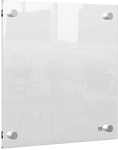Nobo - Mini Tableau Transparent Effaçable en Acrylique pour Bureau, Facile à Effacer, 300 x 300 mm, Feutre Marqueur et Fixations Murales Inclus, 1915619