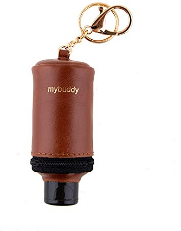 Taschen-Anhänger mit integriertem feuchtigkeitspendendem Hygienegel von mybuddy. Exklusives Accessoir mit Handgel zur Reinigung und Pflege der Hände.