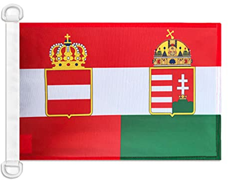 AZ FLAG Bandiera Nautica Austria-Ungheria 1867-1918 45x30 cm | Uso esterno e nautico bandiera nautica del Impero austro-ungarico con anelli in plastica poliestere a rete