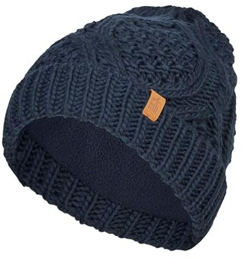 mh michael heinen Damen Strickmütze, Beanie, Fleece Fütterung, schnell trocknend, dehnbar, OneSize Navy OS