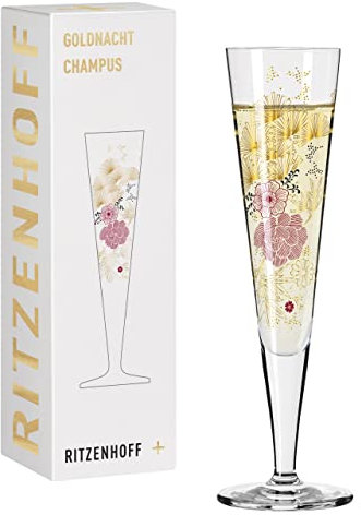 RITZENHOFF 1071020 Bicchiere da champagne 200 ml - Serie Goldnacht No. 20 - Nobile pezzo di design con oro vero - Made in Germany