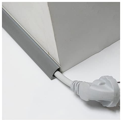 HAIX HX PVC-Eck-Kabelkanal, Lackierbarer Kabelkanal mit Selbstklebender Rückseite für Haus/Werkstatt (Grau, 14x14mm/0.55x0.55in)