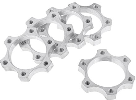 barenx 5Pcs 6Bolt Flange Adapter Freewheel Threaded Hubs Disc Brake Rotor Bike 48mm
