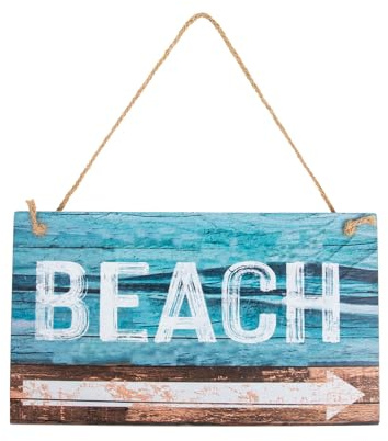 SUPVOX Signo De Playa De Madera 10.23X5.90X0.35In Letrero Colgante Decoración Playera para Hogar Fiesta Temática Y Hotel Estilo Náutico
