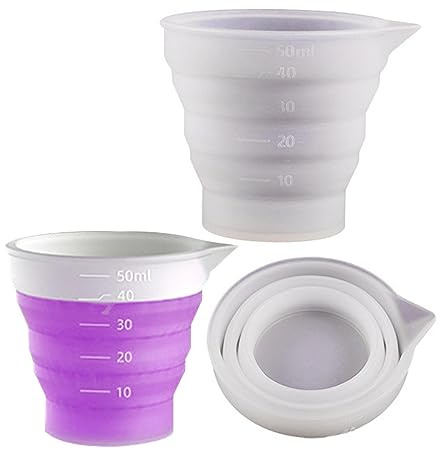 Vasos de mezcla de resina epoxi | Vasos medidores de silicona antiadherente | Vasos medidores epoxi para fundición, moldeo, teñido, fabricación de joyas, resina sintética y artesanía Woteg