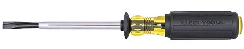 Klein Tools 6026K Destornillador ranurado de sujeción de tornillo, destornillador de cabeza plana de hoja dividida de 5/16 pulgadas, acción de agarre positivo, mango de agarre acolchado