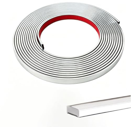 16.4 Ft Peel and Stick Trim,Flexible Peel and Stick Trim Molding,Molding Trim for Wall Tile Edges,Kitchen,Ceilings,Backsplash and Mirrior Frame Decor(Silver)