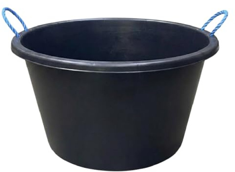 M1SS Heavy Duty Large Size Black Storage Bucket with Rope Handles 70L Capacity PLASTER MIXING CEMENT MUCK WATER TUB/BUCKET STORAGE Multi-Purpose BUCKET For Home Garden Construction