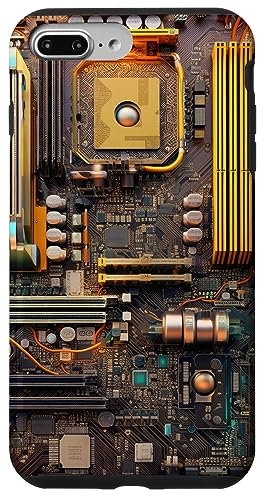 Coque pour iPhone 7 Plus/8 Plus Coque de téléphone carte mère Fantasy Tech CPU Chipset Bios RAM