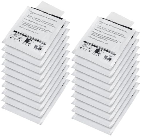 ArrogantF 60622 Reinigungskarte, kompatibel mit Dymo LabelWriter 550 450 5XL 4XL Thermo-Etikettendrucker, Druckkopf-Reinigungskarten, Daul Seitenreinigungskarte, 8,5 x 5,4 cm, 20 Stück