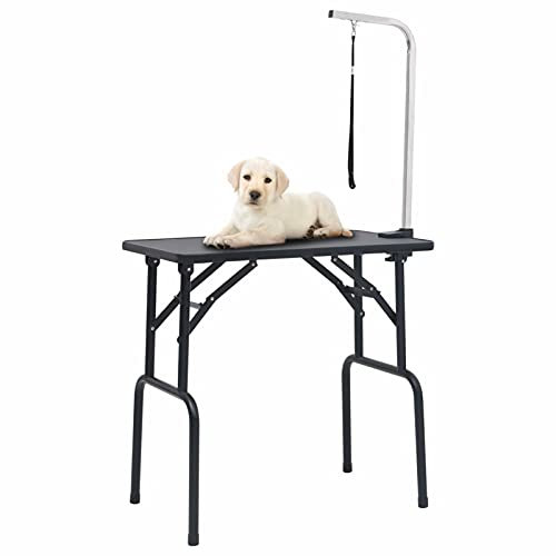 ZEYUAN Verstellbarer Trimmtisch für Hunde mit 1 Schlaufe, Hundefriseur Tisch, Hunde Zubehör, Frisiertisch Hund, Hundefriseur, Hunde Blower, Hundefriseur Zubehör,