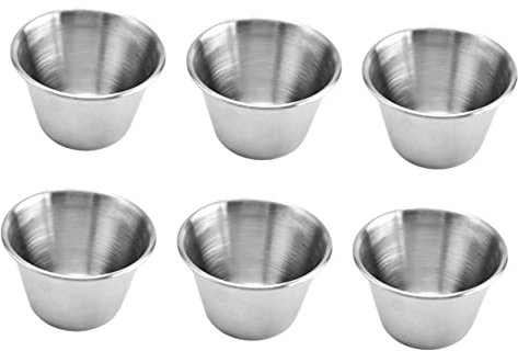 Zerodeko 6St Saucenbecher aus Edelstahl Mini Snack-Platte Portionsbecher Gewürzbecher messbecher Senf-Aufbewahrungsbecher Ketchup-Becher Metall Würze Schimmel Rostfreier Stahl Container