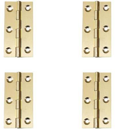 4 Pcs 2.5 Door Hinges Brass Folding Hinges for Gate Window Closet Drawer Boxes