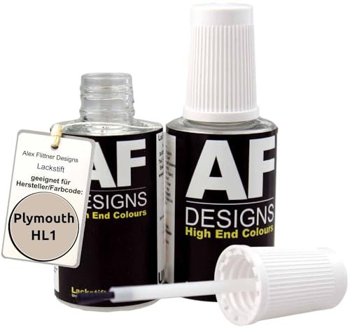 Alex Flittner Designs Lackstift Set kompatibel mit Plymouth HL1 LT Frost Beige schnelltrocknend 2x20ml Autolack