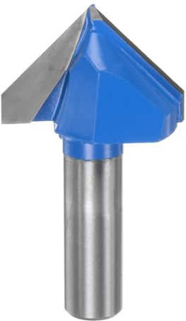 QUARKZMAN 1pz Fresa per Router 1,5 Dia 1/2 Attacco 90 Gradi Fresa a Candele Tipo V in Carburo per Lavorazione Legno Falegnameria Incisione Bordi Rifilatore Cutter Strumenti