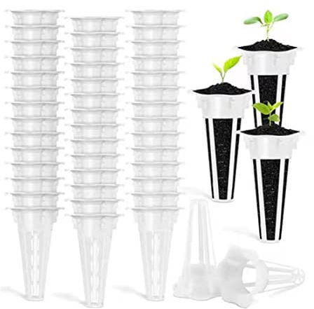 Pesoncarl Pousse de graines hydroponiques Plastique Plante Hydroponic Panier Panier de Plantation sans soille pour Jardinage Blanc 6,8 * 4cm 50pcs, Pots de Fleurs