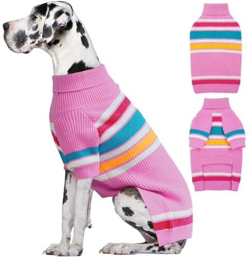 IECOii Hundepullover in Extragröße, XXXXL Hundepullover für extra große Rassen,gestrickter Hundepullover für große Hunde Jungen Mädchen,Hunde Outfits für kaltes Wetter für Dobermann,Deutsche Dogge,4XL