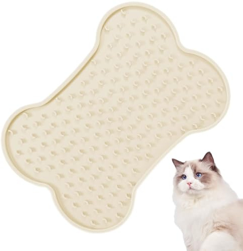 Alfombra de lamer para gatos, alfombra de lamer para perros - Alfombra de alimentación lenta para mascotas, alfombra de lamer en forma de hueso, alfombra de lamer para perros y gatos, alfombra de