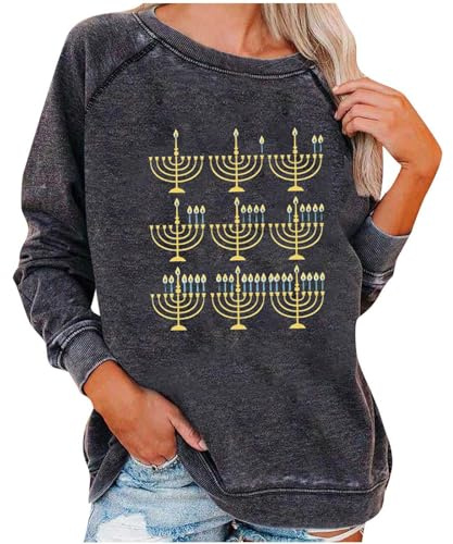 Ugly Hanukkah Sweater for Women Hanukkah Sweatshirt Funny Chanukah Shirts Family Winter Oversized Sweatshirts Outdoor Sportswear Autumn Winter UK