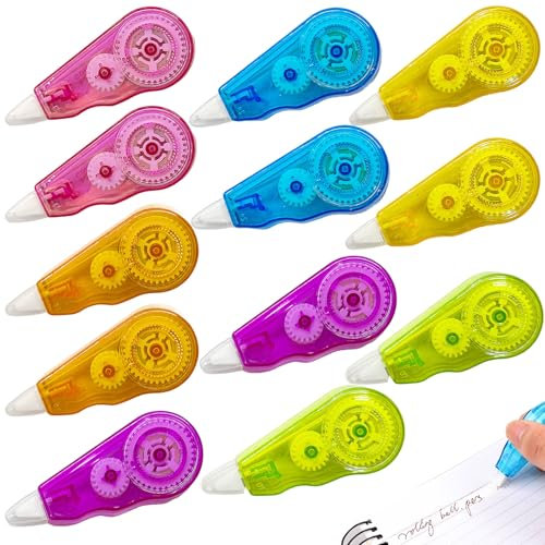 YIFLorine TANG Korrekturbänder Set,12 Stück Mini Correction Tape,4M x 5MM Korrektur Maus,Fenster Korrigieren Roller,Mini Korrekturband für Kinder Schüler Büro Zuhause Schule