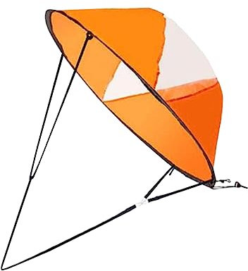 Kisangel Faltbares Kajak-windsegel Scout Downwind Kanu Kajak-zubehör Orange 108cm X 108cm