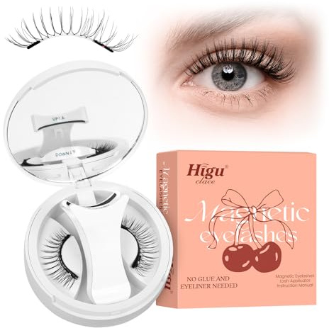 Higu clace Magnetische Wimpern,Magnet Wimpern Ohne Eyeliner,Magnetische Wimpern mit Applikator,Wimpern Magnetisch Natürlicher Look,Kein Kleber erforderlich Wimpern Magnetic,Wiederverwendbare （Stil G)
