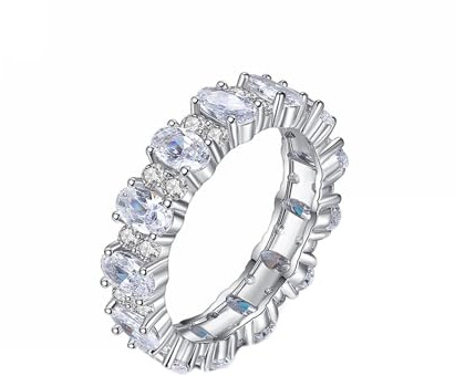 Tolldek Echtgold Schmuck Diamantring Weißgold 750 18 Karat, Moissanit Klassiker Hochzeitsring Ovalschliff, 18K Gold Freundschaftsringe mit Moissanit, 53 (16.9)