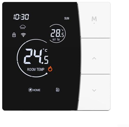 Controlador de termostato WiFi, pantalla táctil, sistemas de control remoto de calefacción de piso eléctrico para caldera de agua y gas (blanco 16A-WIFI)
