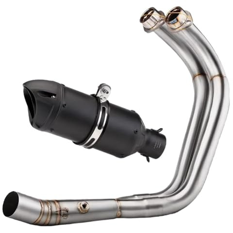 Silenziatore Per Moto Per MT07 FZ07 XSR700 2014-2024 Sistema Di Scarico Per Moto Slip-on Tubo Di Collegamento Centrale Anteriore(Black)