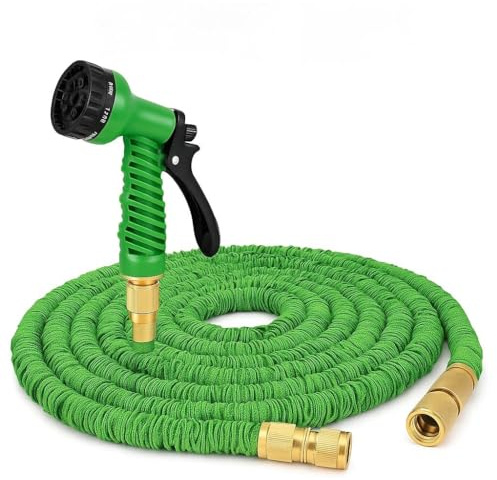 Manguera Jardín Extensible 30 m – Expandible hasta 30m, 10 Funciones Boquilla, con pistola Pulverizadora, Ligera y Compacta