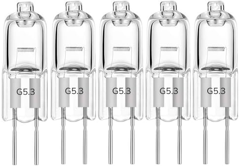 LISOCLU G5.3 Halogen Lamps 12v 24v 36v 220v 110v 20w 35w 50w 70w 100w 150w Warm White 3000k Dimmable,Halogen Bulbs for MR16 Spotlights, Tubular Shape(36V-70W/5PCS)