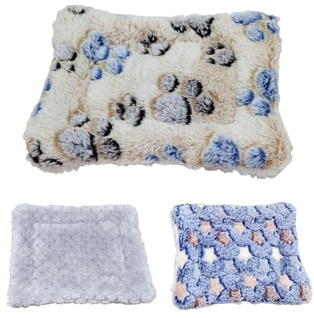 CHAOTEMAI 3 delar kaninkudde kanintillbehör marsvin hamster sängmatta plysch säng för små djur tvättbar säng 15 x 20 cm 26 x 33 cm ekorrar marsvin chinchillas (B)