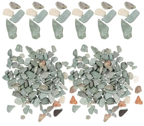 LALAFINA 60g Pack of 2-4mm Grey Limestone Pebbles for Miniature Railway Stone Models, Natural Aquarium Decorative Rocks for Fish Tank Layout and Mini Garden Rock Decor