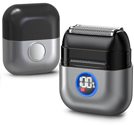 Yeerain Mini Rasoir Électriques pour Hommes avec Interrupteur Coulissant, Affichage LED, Tête de Rasage 3D, Rasoir Électrique Étanche IPX6, Mini Rasoir Portable Silencieux et Lavable, Rasoir Homme