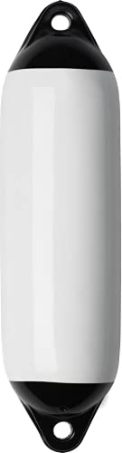 Seilflechter - Aufblasbarer Fender 240 x 700 mm in Weiß, Langfender mit 2 Augen, für Boot & Yacht