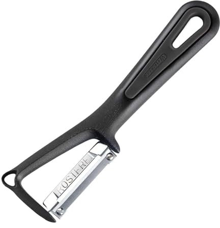 Westmark pelador de verduras universal con cortador, Gentle, Hoja de acero inoxidable, Color: negro, 28012270