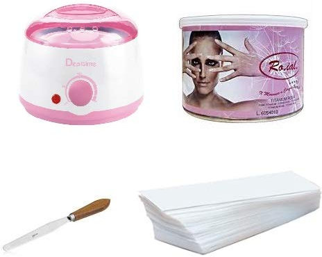 Kit Depilazione Scaldacera Strisce Ceretta Spatole Professionale per Estetista