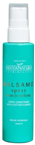 Maternatura, Balsamo Spray ai Fiori di Cotone, Profumo di Monoi, Beauty Routine Cute e Capelli Grassi, Bio - 150 ml