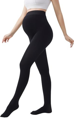 Manci Seamless/Comfortable Maternity Tights for Pregnancy 320D , Free, Black