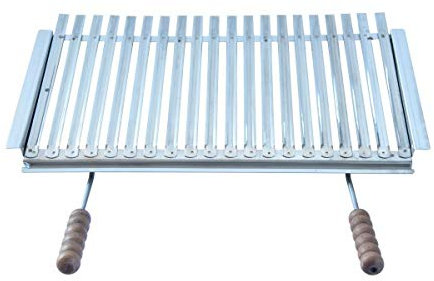 BG79 GRATICOLA DIETETICA INOX CON ALETTE LATERALI CM 67X40 - CRUCCOLINI