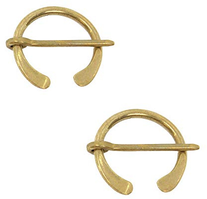 Vehi Mercatus 2er Set Messing Fibel für Wadenwickel oder Fürspann
