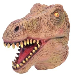 Bristol Novelty BM568 Realistische Dinosaurier-Maske, Gummi, für Herren, Damen, beige, grün Halloween