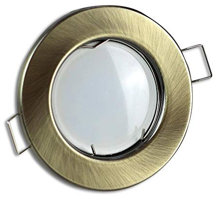 6x LED Einbaustrahler Set messing/gold rund 5 Watt warmweiß 230V - GU10 Einbauleuchten aus hochwertigem Aluminium - 55-60mm Bohrloch Einbau-Spot Decken-Leuchte
