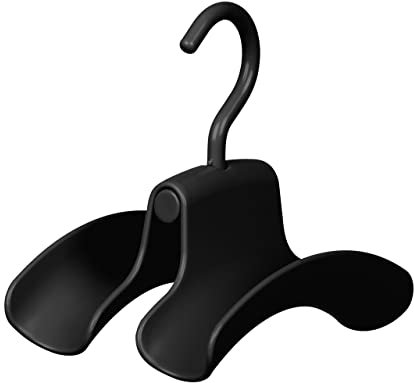 WENKO Herkules handbag holder, set of 3 bag handbag holders for storage on clothes rails or as an extension to the Herkules telescopic system for more order and overview, 9 x 12.5 x 14 cm, black