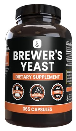 PURE ORIGINAL INGREDIENTS Brewer's Yeast (365 Capsules) No Magnesium Or Rice Fillers, Always Pure, Lab Verified